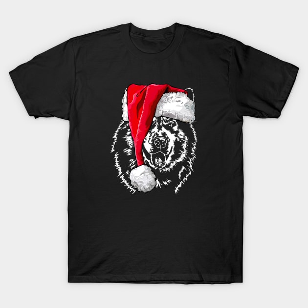 Alaskan Malamute Santa Christmas dog mom T-Shirt by wilsigns